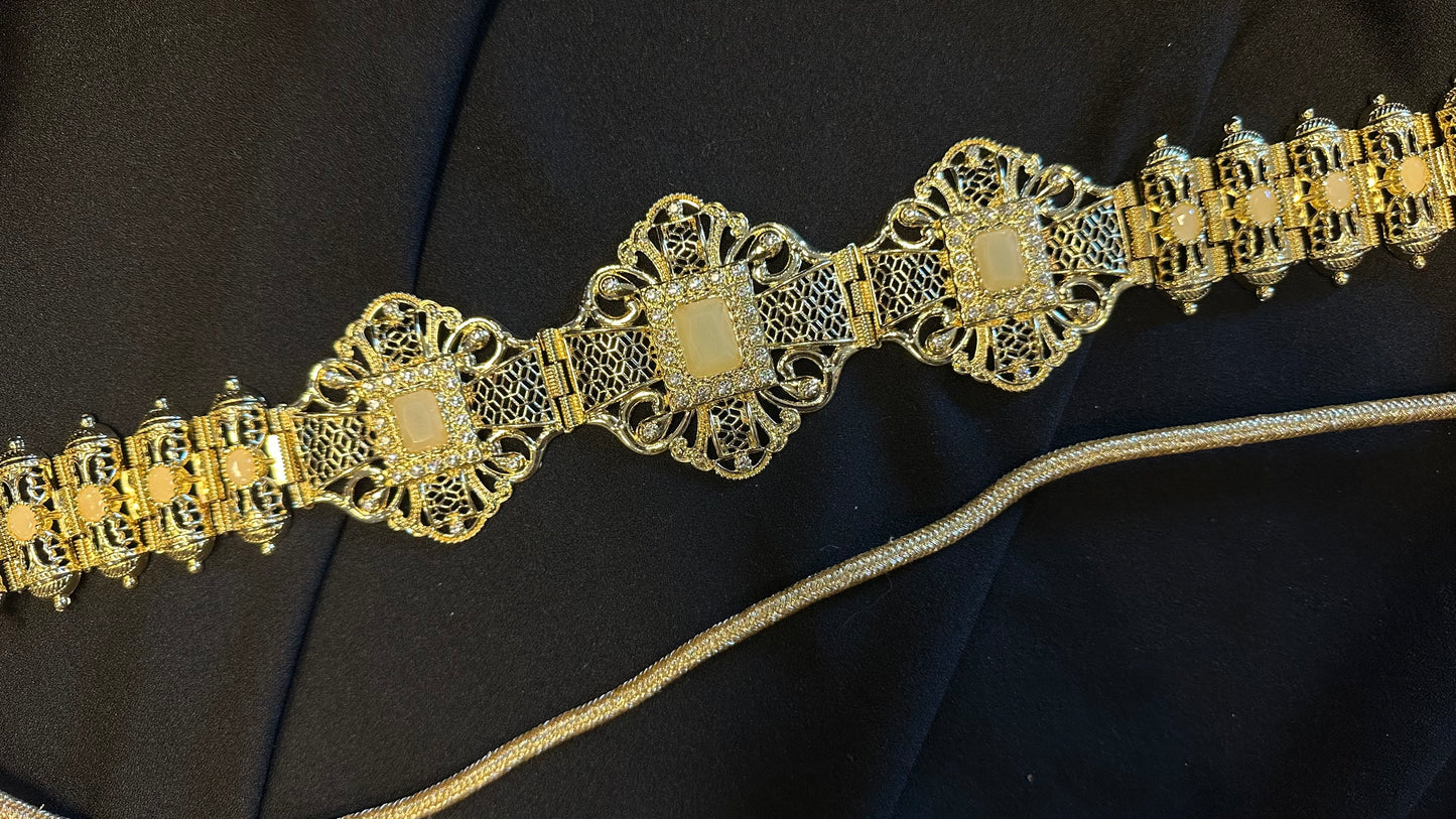 Gesptouw belt Gold