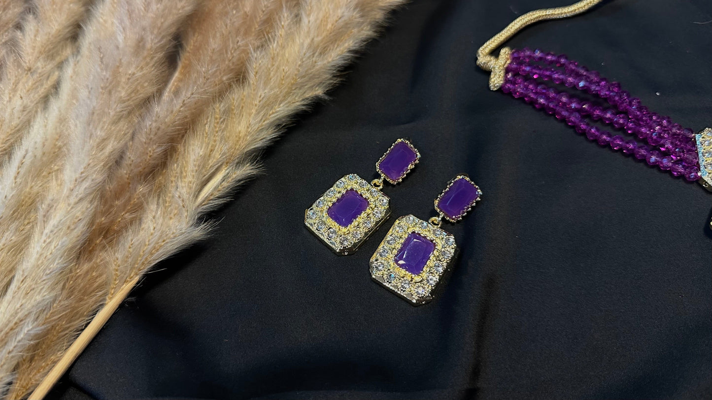 Purple earrings