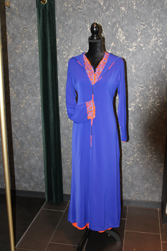 Jellaba Casablanca Royal blue/Orange